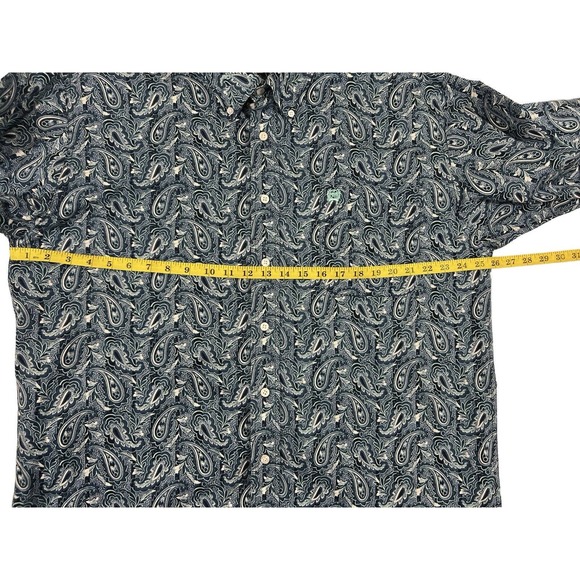 Cinch Country Blue Paisley Button Down Long Sleeve‎ Men Shirt Sz L - Picture 3 of 6
